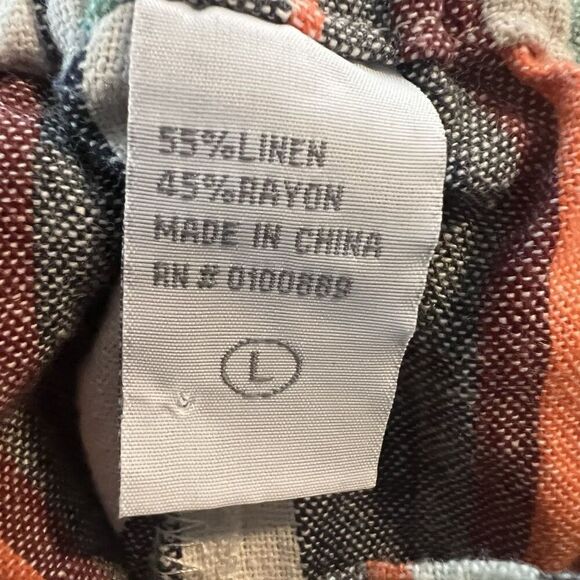 Keren Hart Women’s Pants Large Linen Blend Cropped - Picture 3 of 5